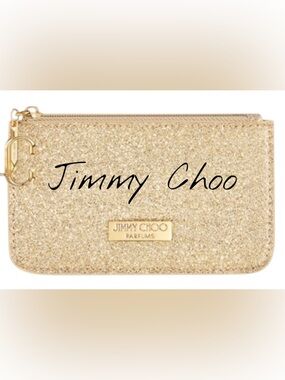 Jimmy Choo Parfum‎ Gold Glitter Coin Pouch Card Holder Keychain